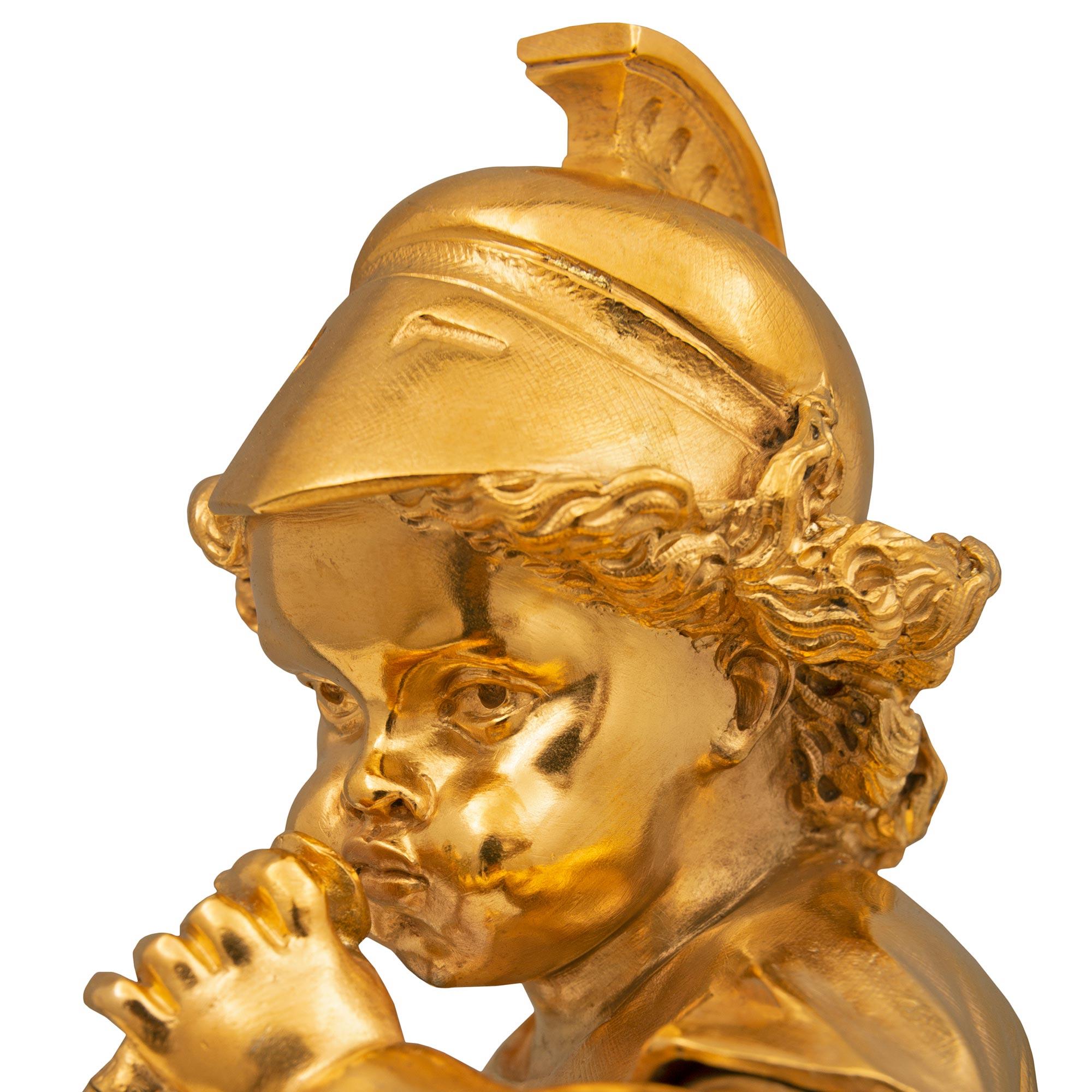 Similoro Statua francese del XIX secolo di San Luigi XVI in Ormolu firmata Machault in vendita