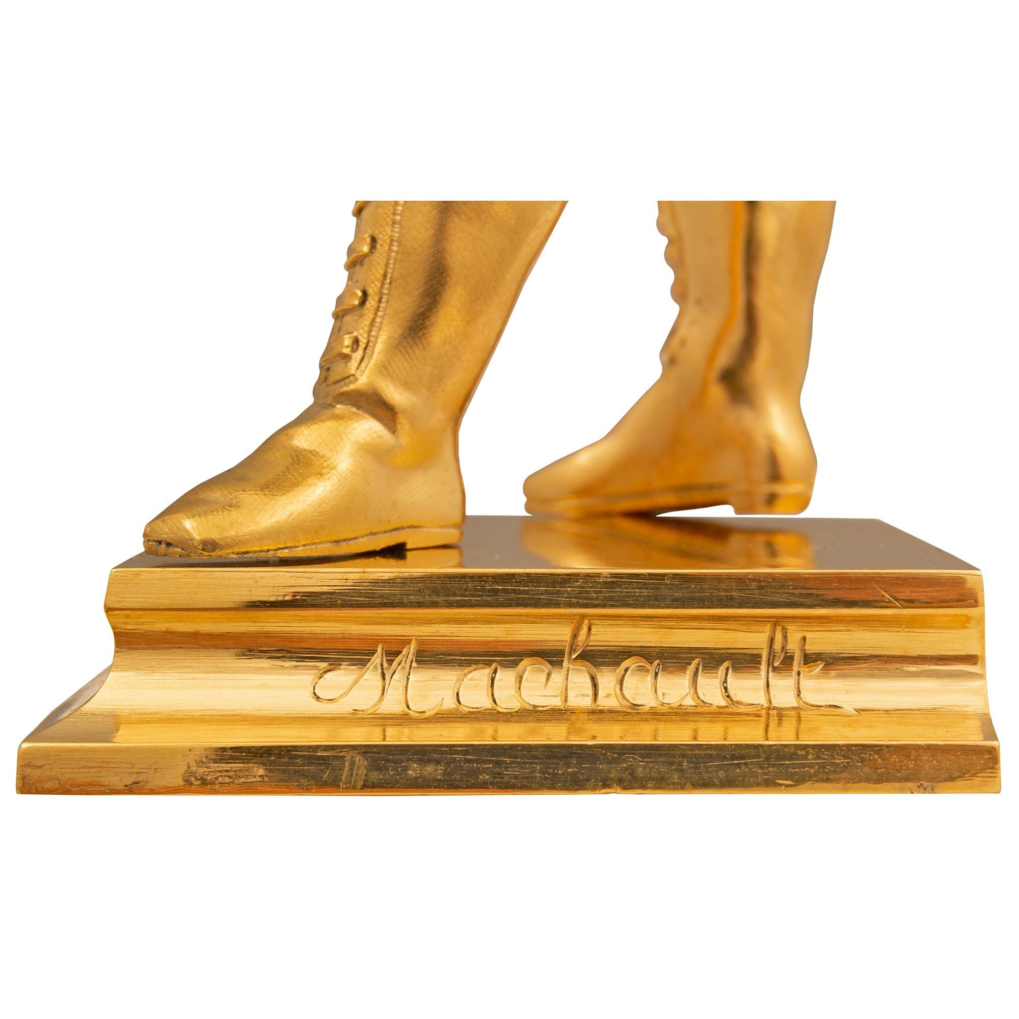 Statua francese del XIX secolo di San Luigi XVI in Ormolu firmata Machault in vendita 4