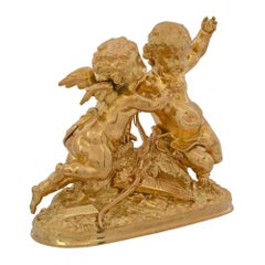 French 19th Century Louis XVI St. Ormolu Statue Signed Moreau