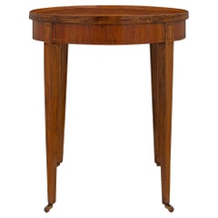 Mesa abatible francesa de parquet del siglo XIX, estilo Luis XVI
