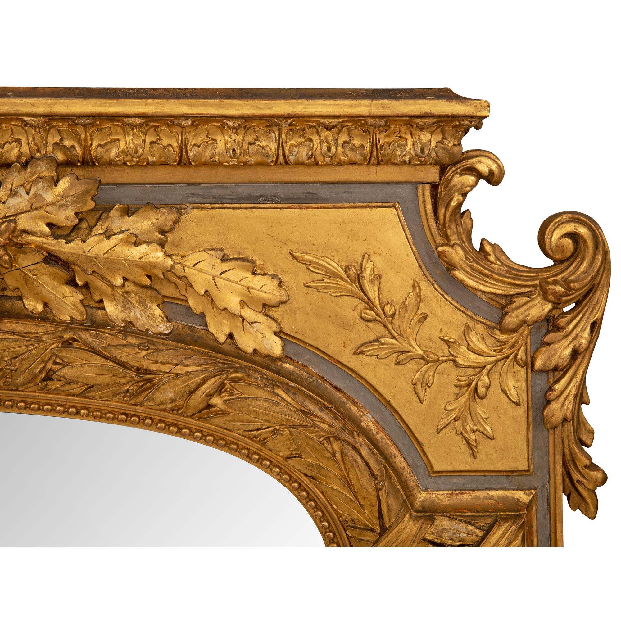 French 19th Century Louis XVI St. Patinated And Giltwood Mirror For Sale 2