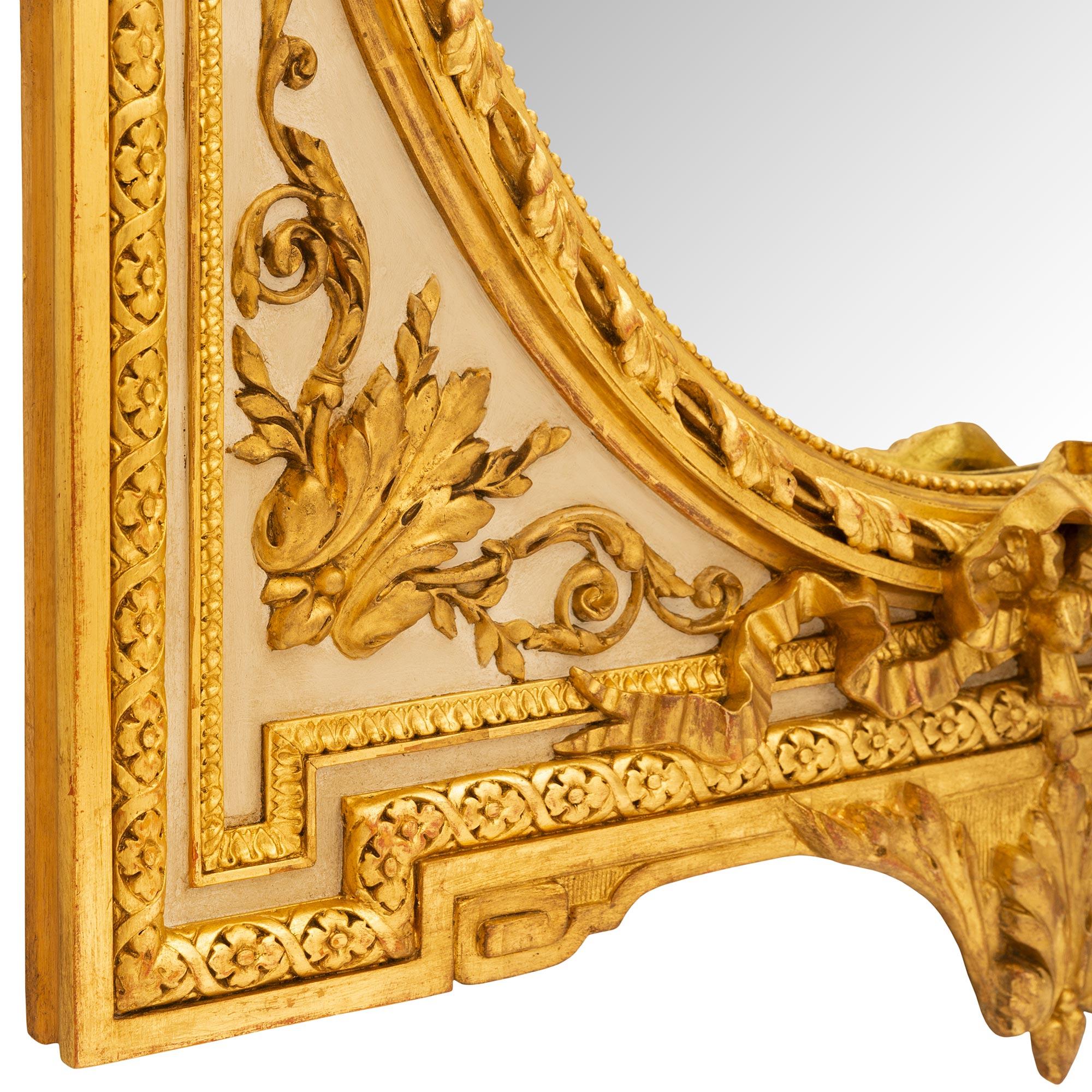 French 19th Century Louis XVI St. Patinated And Giltwood Mirror For Sale 3