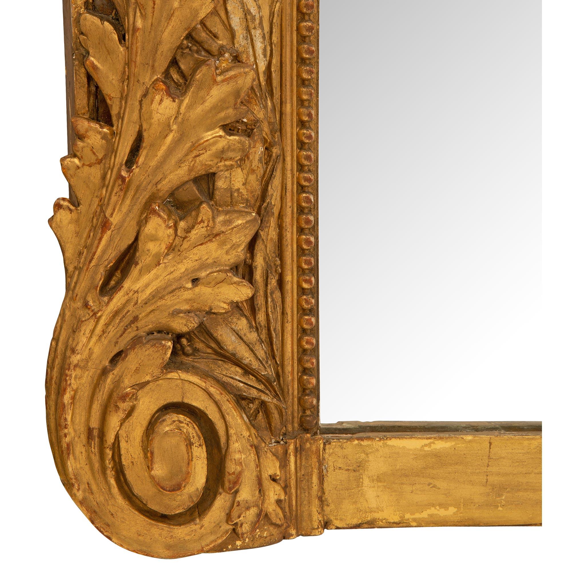 French 19th Century Louis XVI St. Patinated And Giltwood Mirror For Sale 4