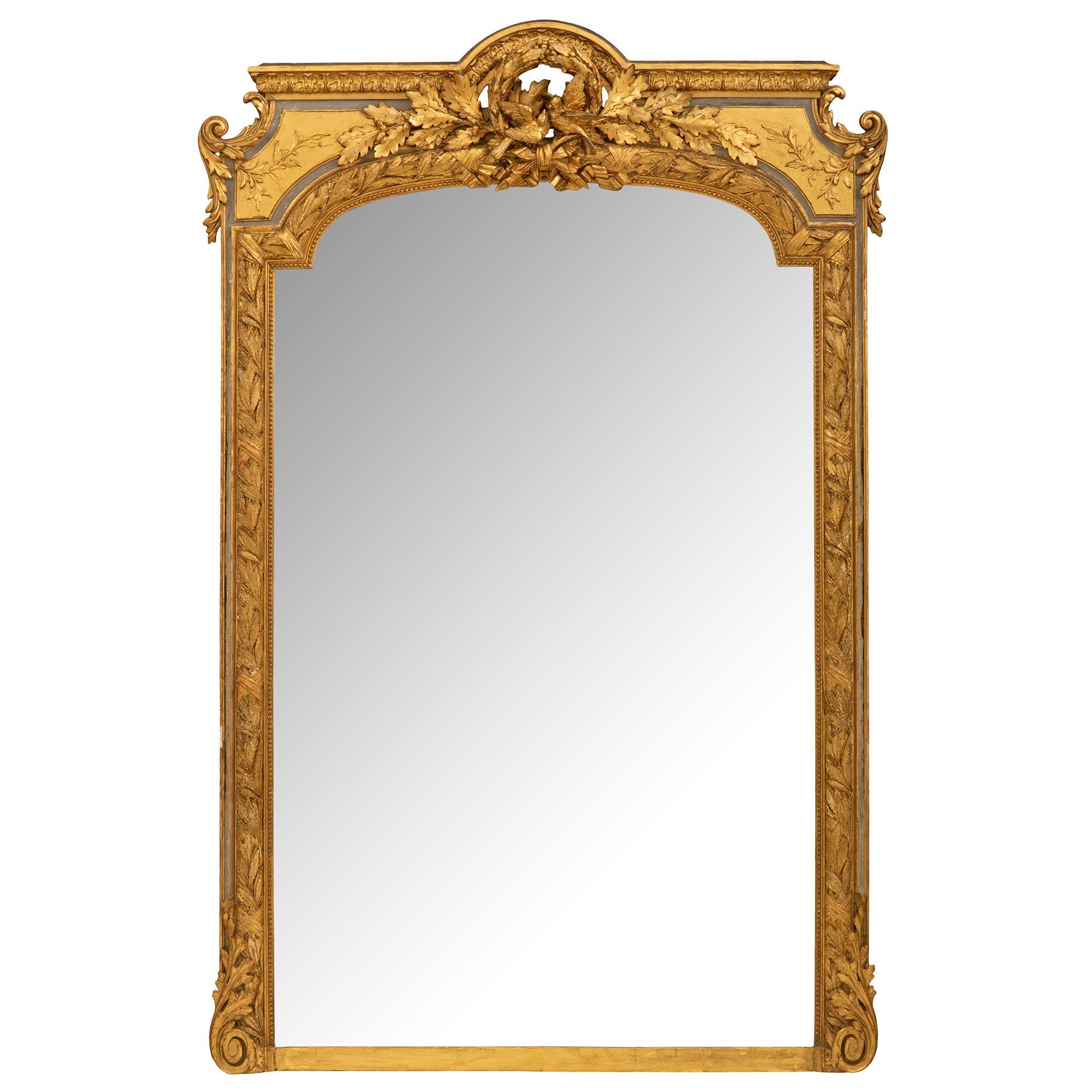 French 19th Century Louis XVI St. Patinated And Giltwood Mirror