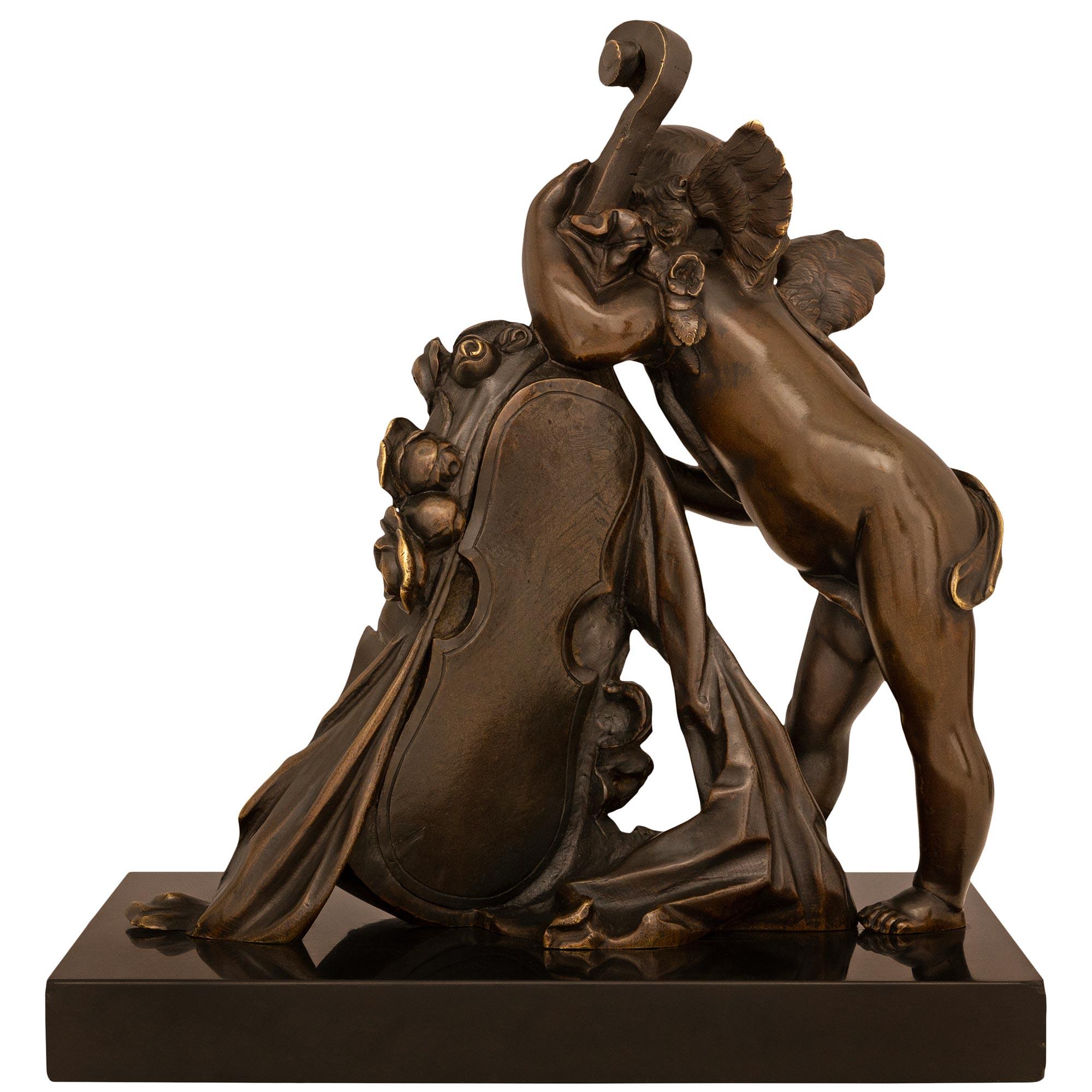 Patinierte Bronze- und Marmorstatue aus dem 19. Jahrhundert, Louis XVI.-Stil, Frankreich im Angebot 4