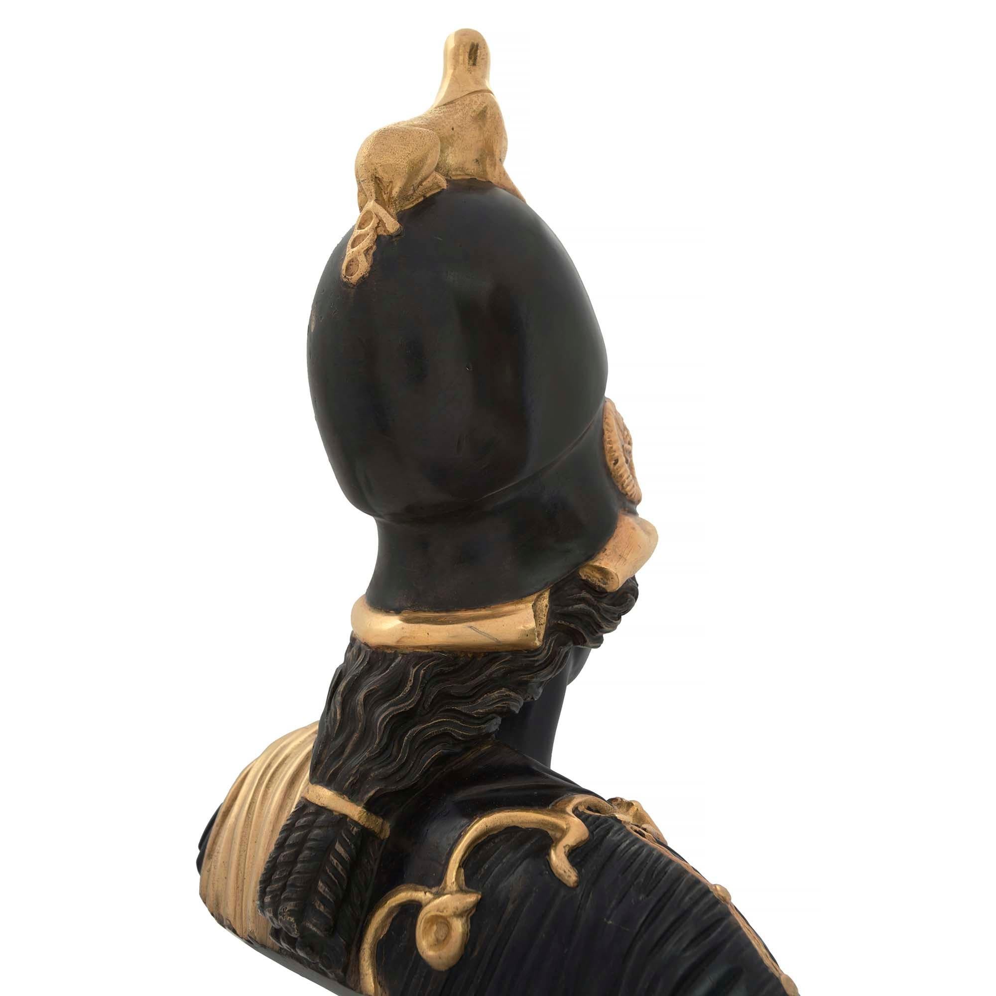 French 19th century Louis XVI st. patinated Bronze and Ormolu bust of Pericles In condizioni buone in vendita a West Palm Beach, FL