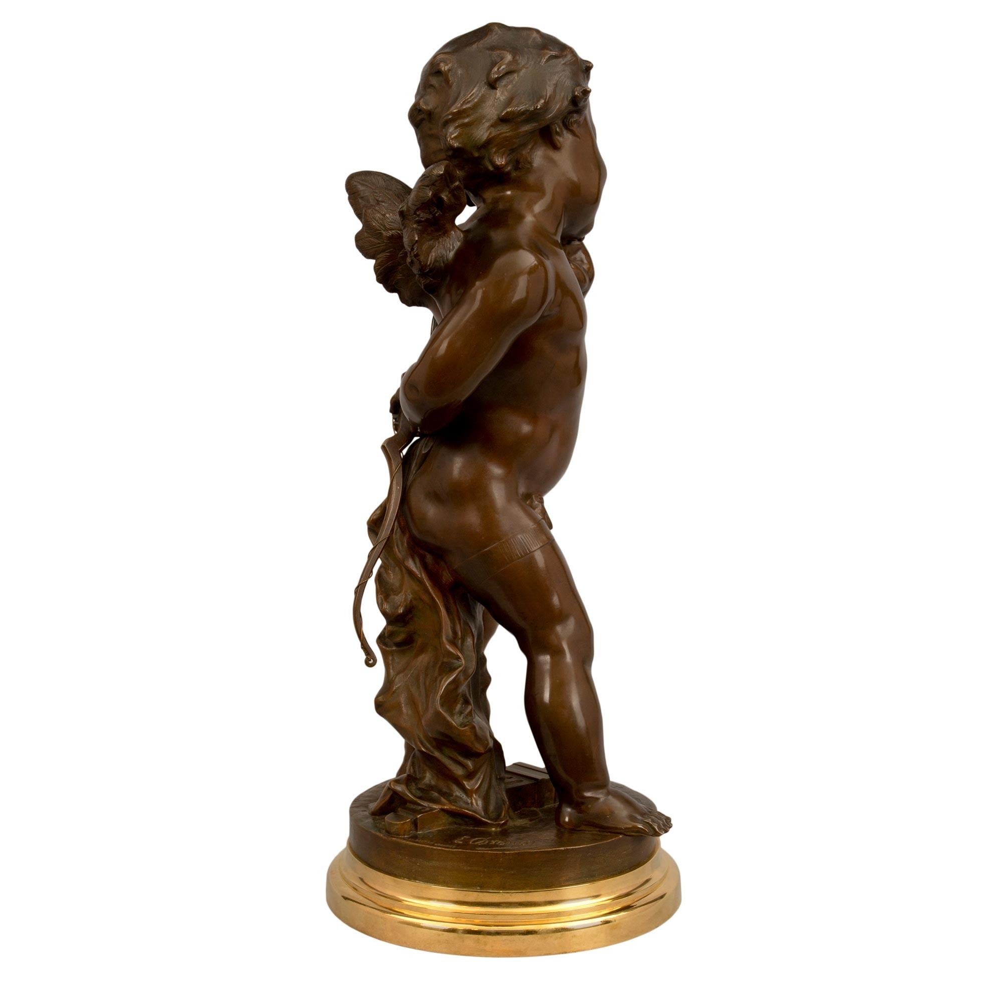 Patinierte Bronze- und Goldbronze-Statue, Louis-XVI.-Stil, 19. Jahrhundert (Louis XVI.) im Angebot