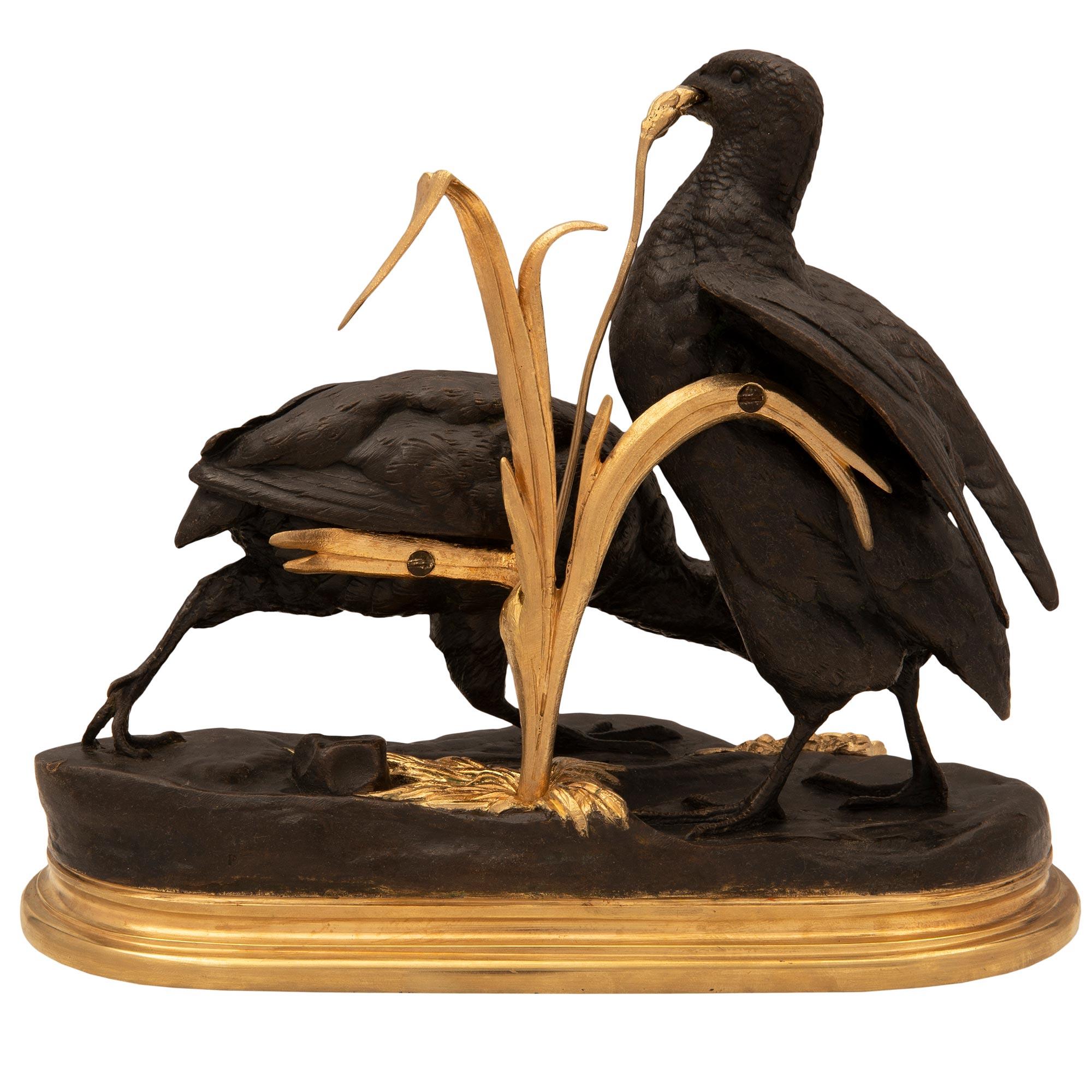 Patinato Statua francese del XIX secolo in bronzo patinato e ormolu di San Luigi XVI in vendita