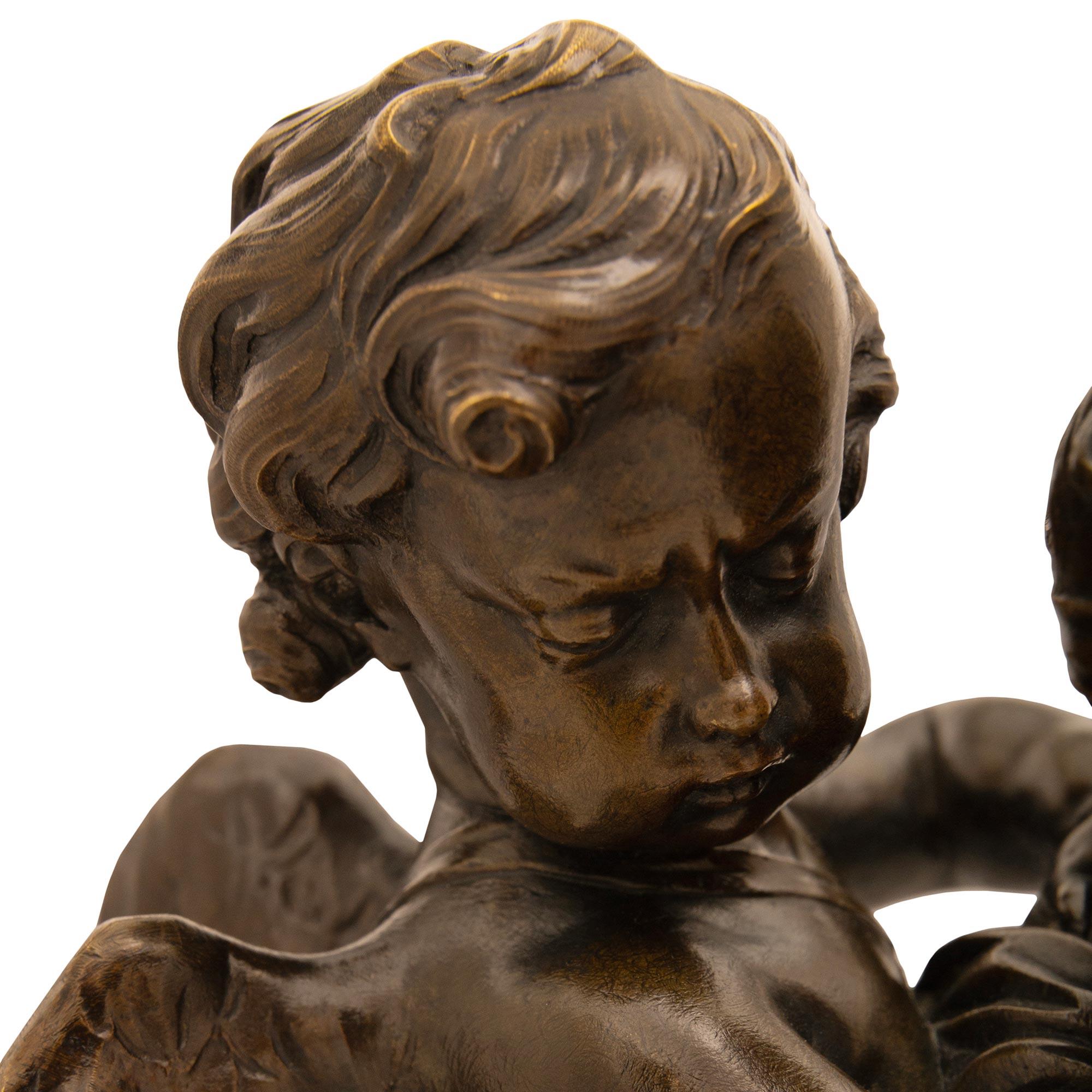 Französisch 19. Jahrhundert Louis XVI St. Patinierte Bronze, Ormolu, & Marmor im Angebot 1