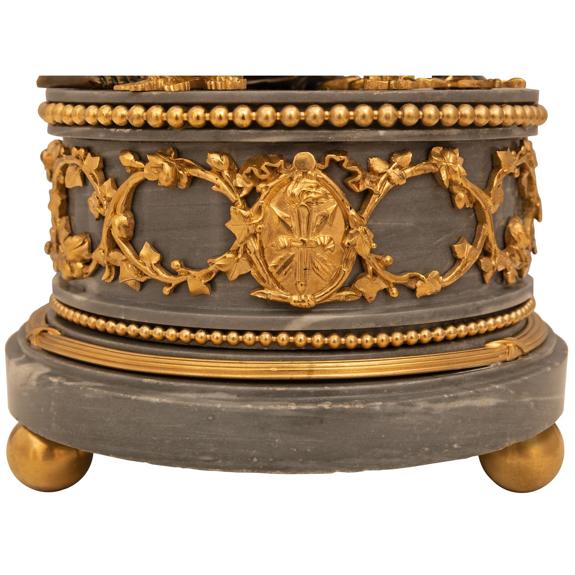 French 19th Century Louis XVI St. Patinated Bronze, Ormolu, & Marble For Sale 6