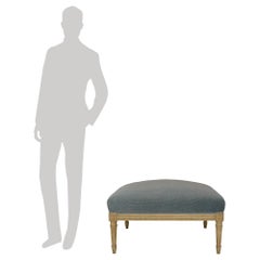 French 19th century Louis XVI st. patinated off white ottoman