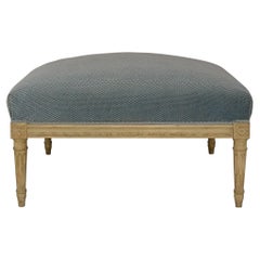 French 19th century Louis XVI st. patinated off white ottoman