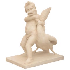 French 19th Century Louis XVI St. Patinated Terra Cotta Statue Signed by Bouat