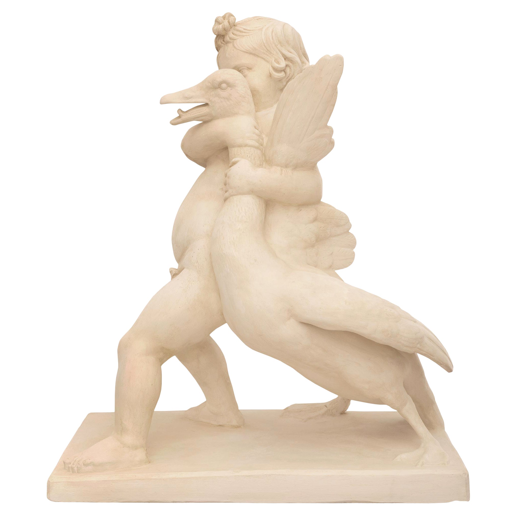 Estatua de terracota patinada de San Luis XVI francesa del siglo XIX firmada por Bouat en venta