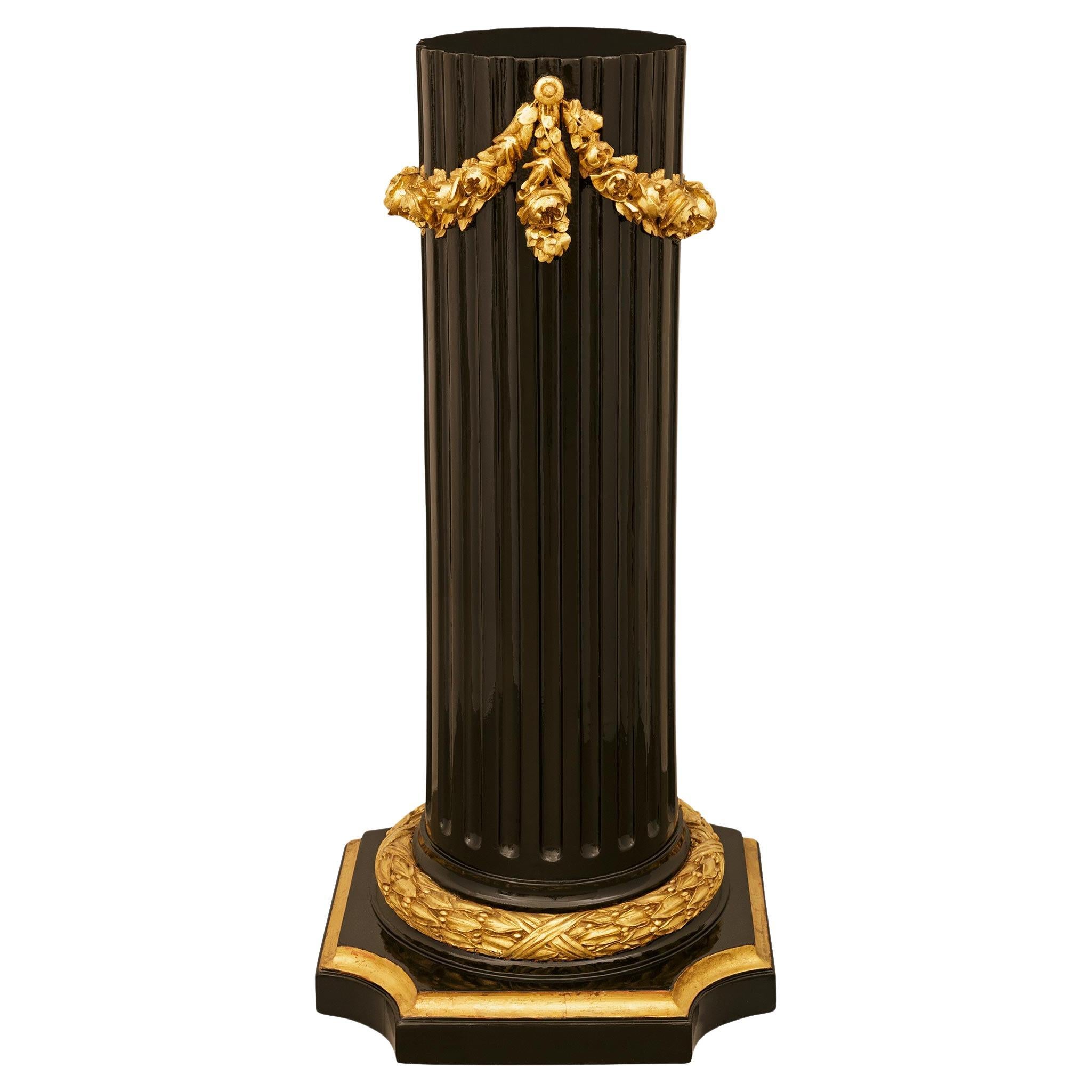 Französisch 19. Jahrhundert Louis XVI st. patiniert Holz und Giltwood Pedestal