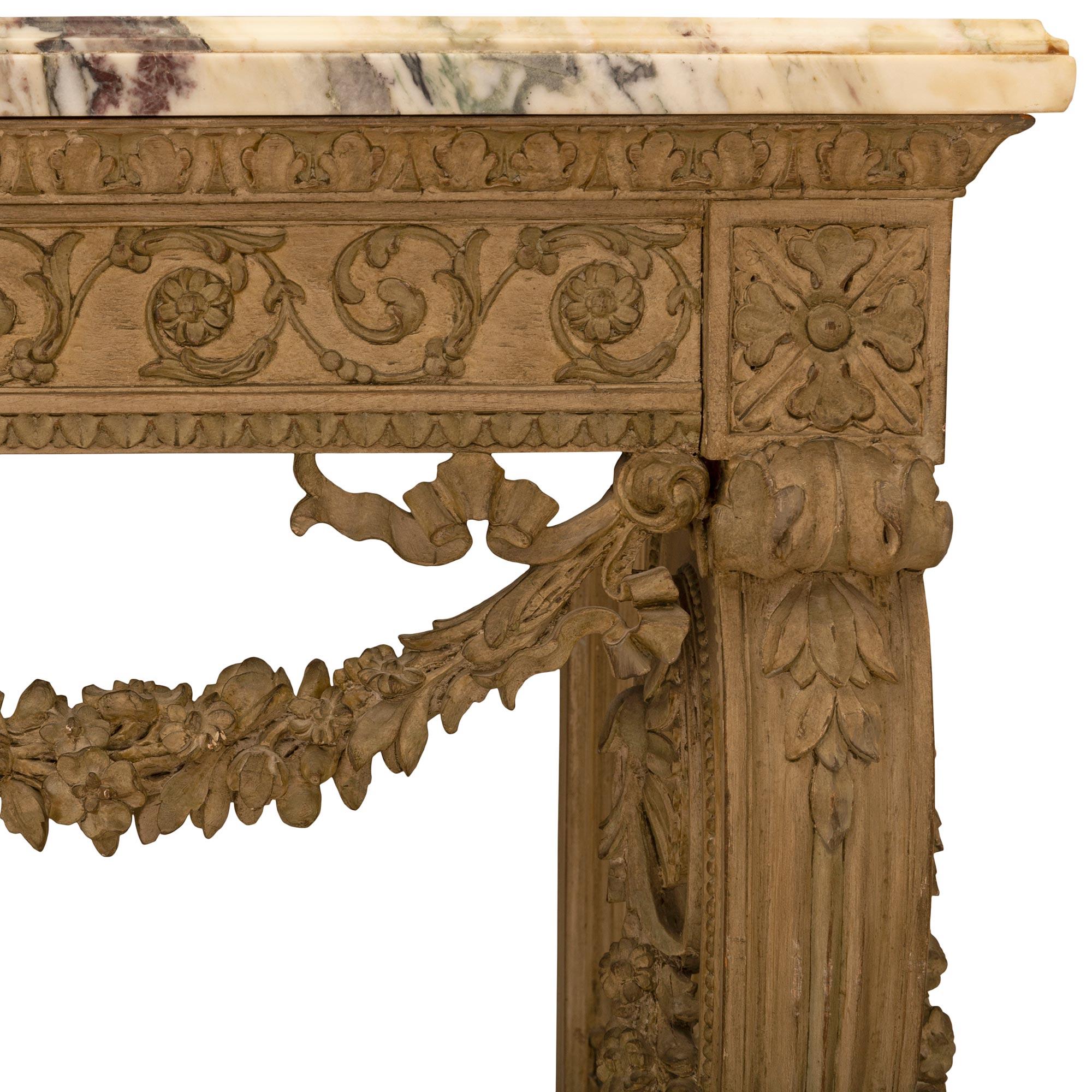 French 19th Century Louis XVI St. Patinated Wood And Marble Console For Sale 2