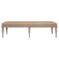 French 19th century Louis XVI st. patinated wood bench.