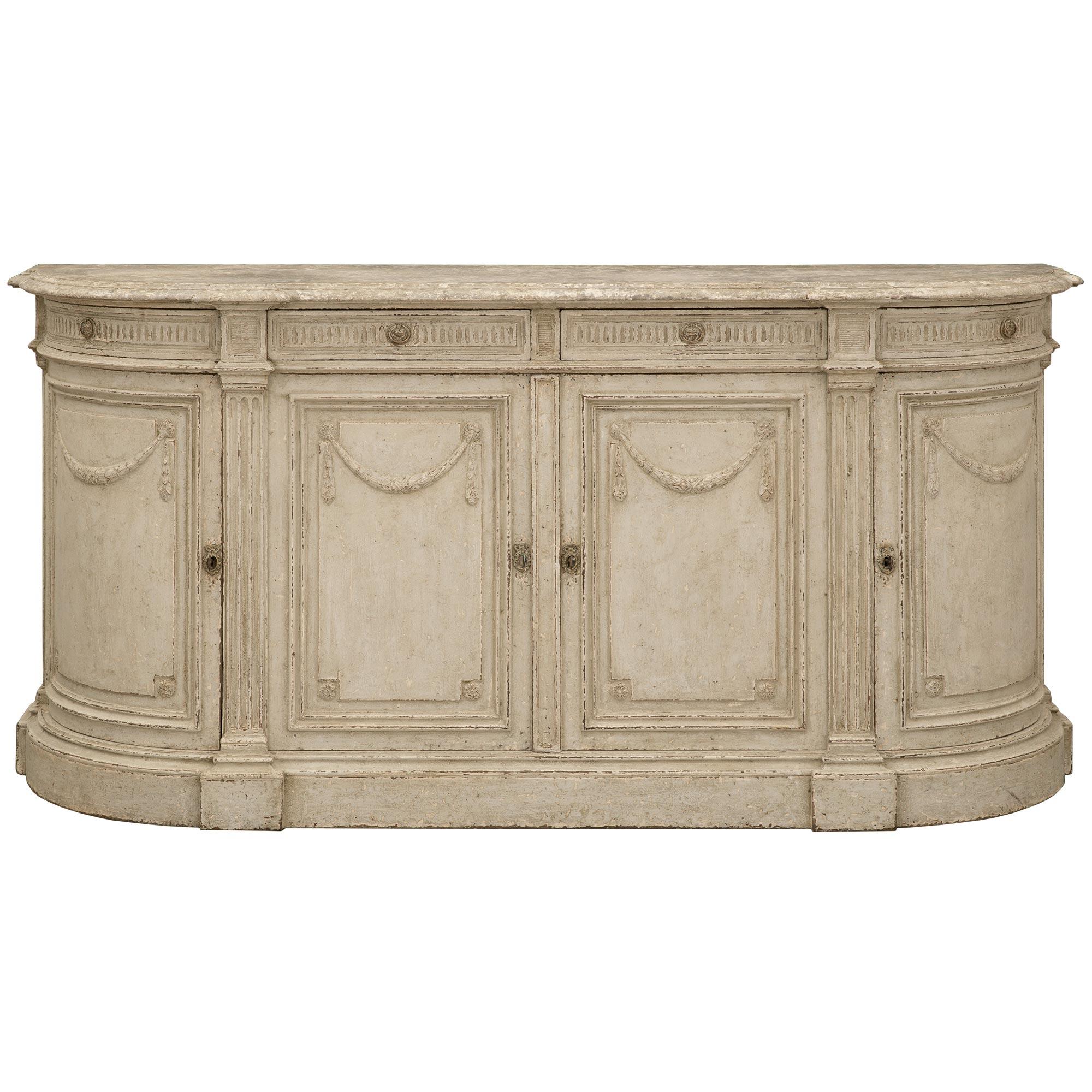 Francese Buffet francese del XIX secolo in legno patinato stile Luigi XVI in vendita