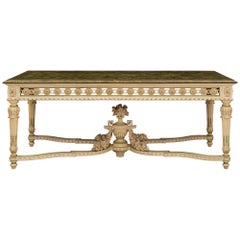 Table centrale Louis XVI du 19ème siècle en bois patiné