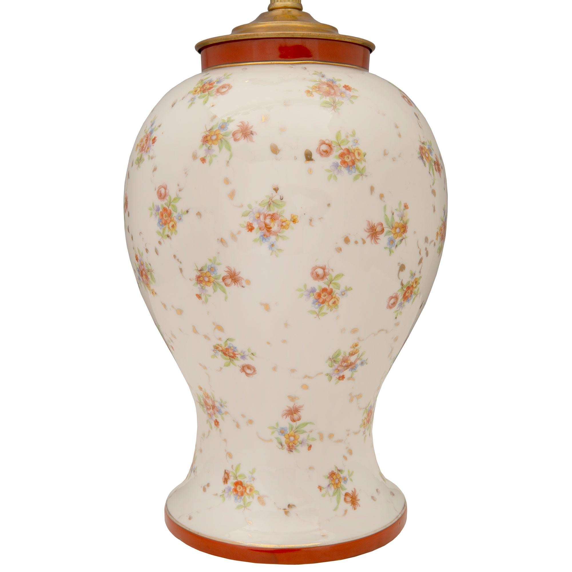 French 19th Century Louis XVI St. Porcelain Lamp In Good Condition For Sale In West Palm Beach, FL