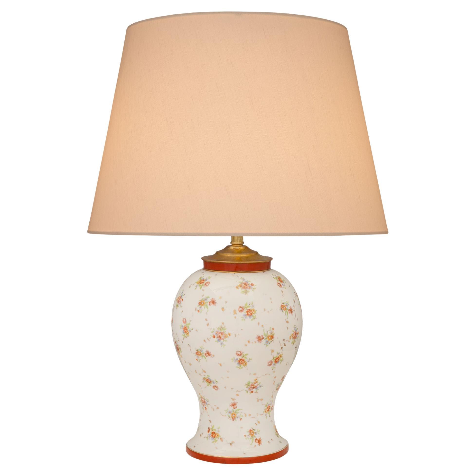 French 19th Century Louis XVI St. Porcelain Lamp For Sale