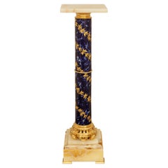 Französischer Louis-XVI-Sockel aus Porzellan, Onyx und Goldbronze aus dem 19. Jahrhundert