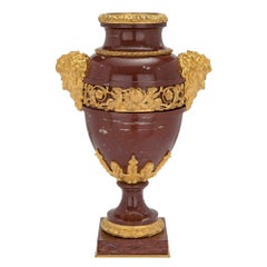 Vase aus St. Rouge Griotte und Goldbronze, Louis XVI, 19. Jahrhundert