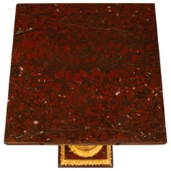 French 19th Century Louis XVI St. Rouge Griotte Marble & Ormolu Pedestal Column