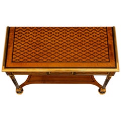 French 19th Century Louis XVI St. Satinwood, Mahogany And Ormolu Console