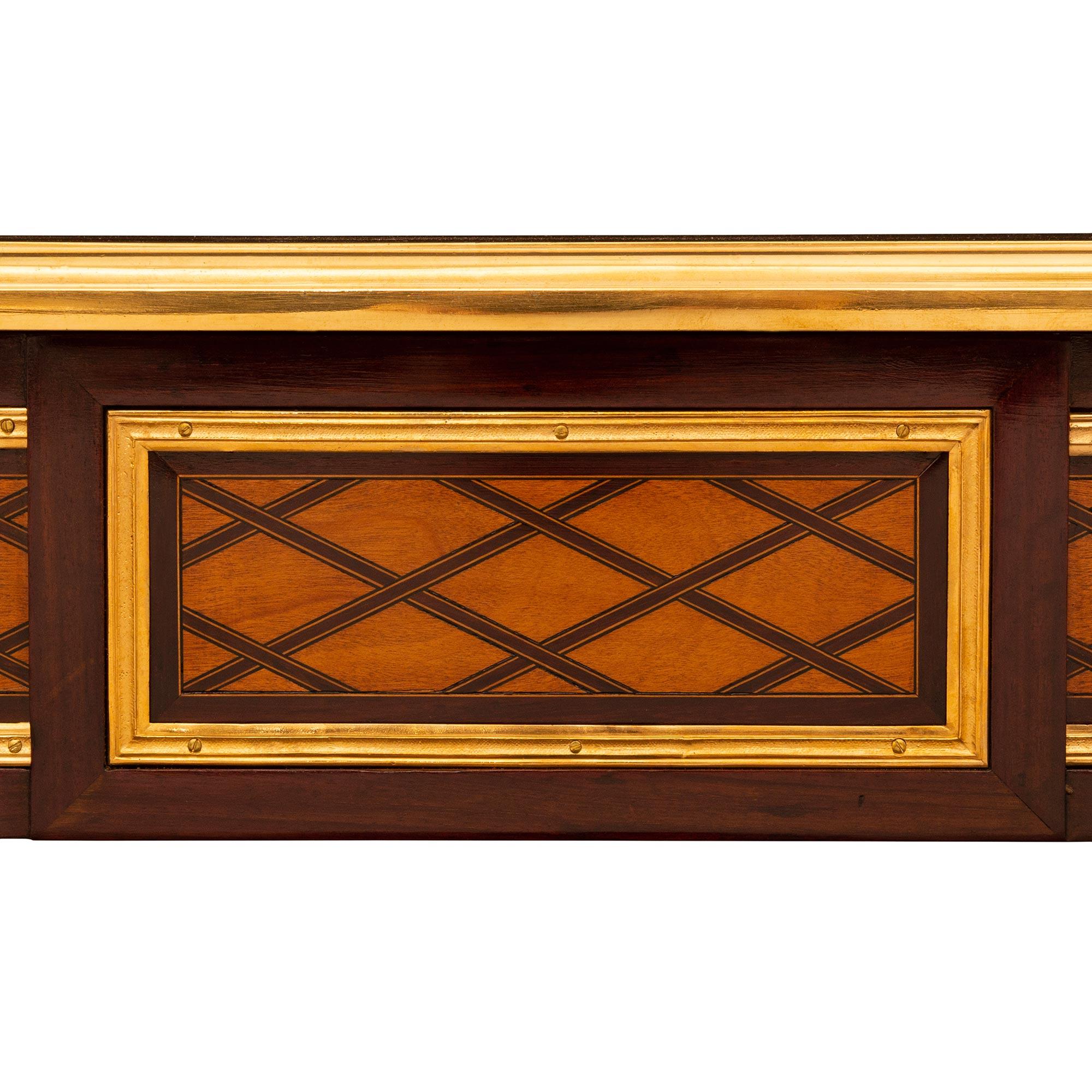 French 19th Century Louis XVI St. Satinwood, Mahogany And Ormolu Console For Sale 4