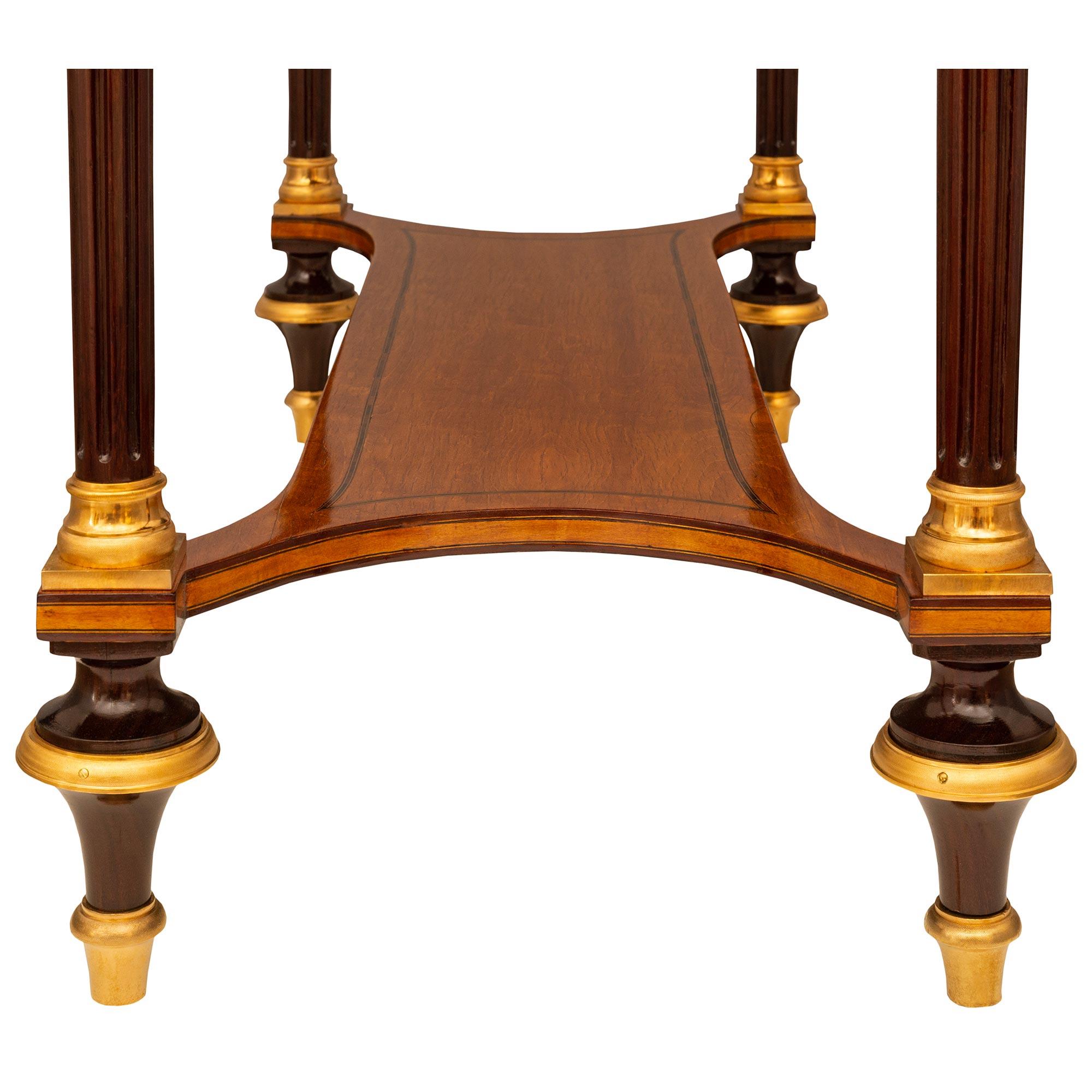 French 19th Century Louis XVI St. Satinwood, Mahogany And Ormolu Console For Sale 6