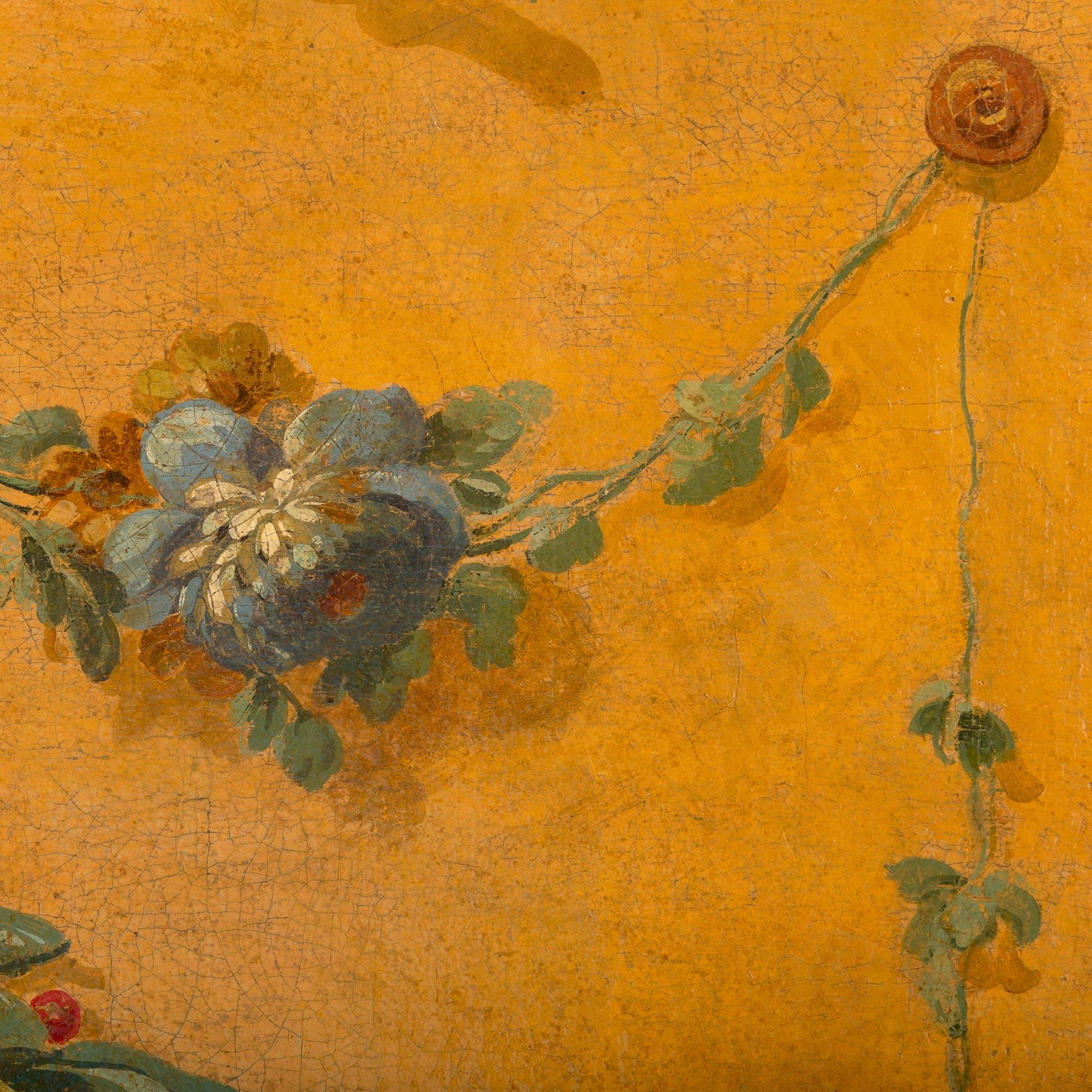 Set di tre grandi pannelli dipinti in stile Luigi XVI francese del XIX secolo in vendita 2