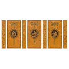 French 19th Century Louis XVI St. Set of Three Large Painted Panels