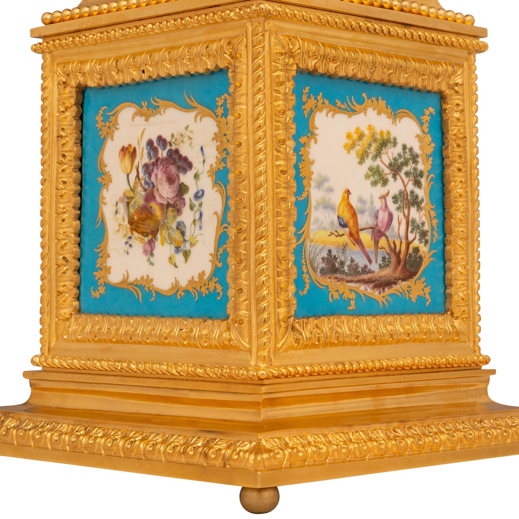 French 19th Century Louis XVI St. Sévres Porcelain And Ormolu Annular Clock For Sale 5