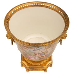 French 19th Century Louis XVI St. Sèvres Porcelain and Ormolu Cache Pot