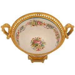 French 19th Century Louis XVI St. Sèvres Porcelain and Ormolu Centerpiece