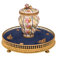French 19th Century Louis XVI St. Sèvres Porcelain and Ormolu Inkwell
