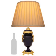 French 19th century Louis XVI st. Sévres Porcelain and Ormolu lamp