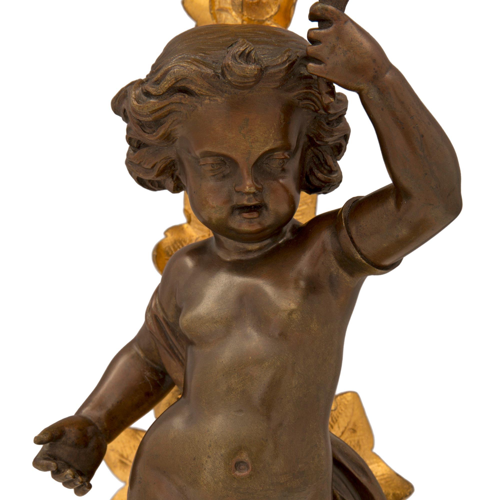 French 19th century Louis XVI st. Sévres Porcelain, patinated Bronze and Ormolu For Sale 9