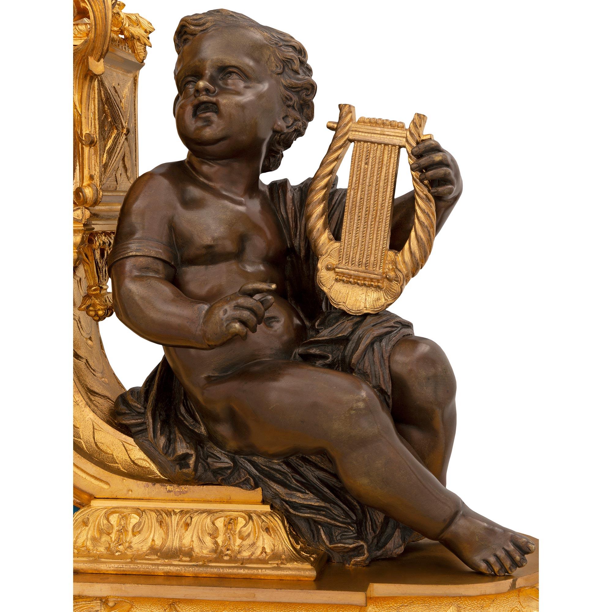 French 19th century Louis XVI st. Sévres Porcelain, patinated Bronze and Ormolu For Sale 3