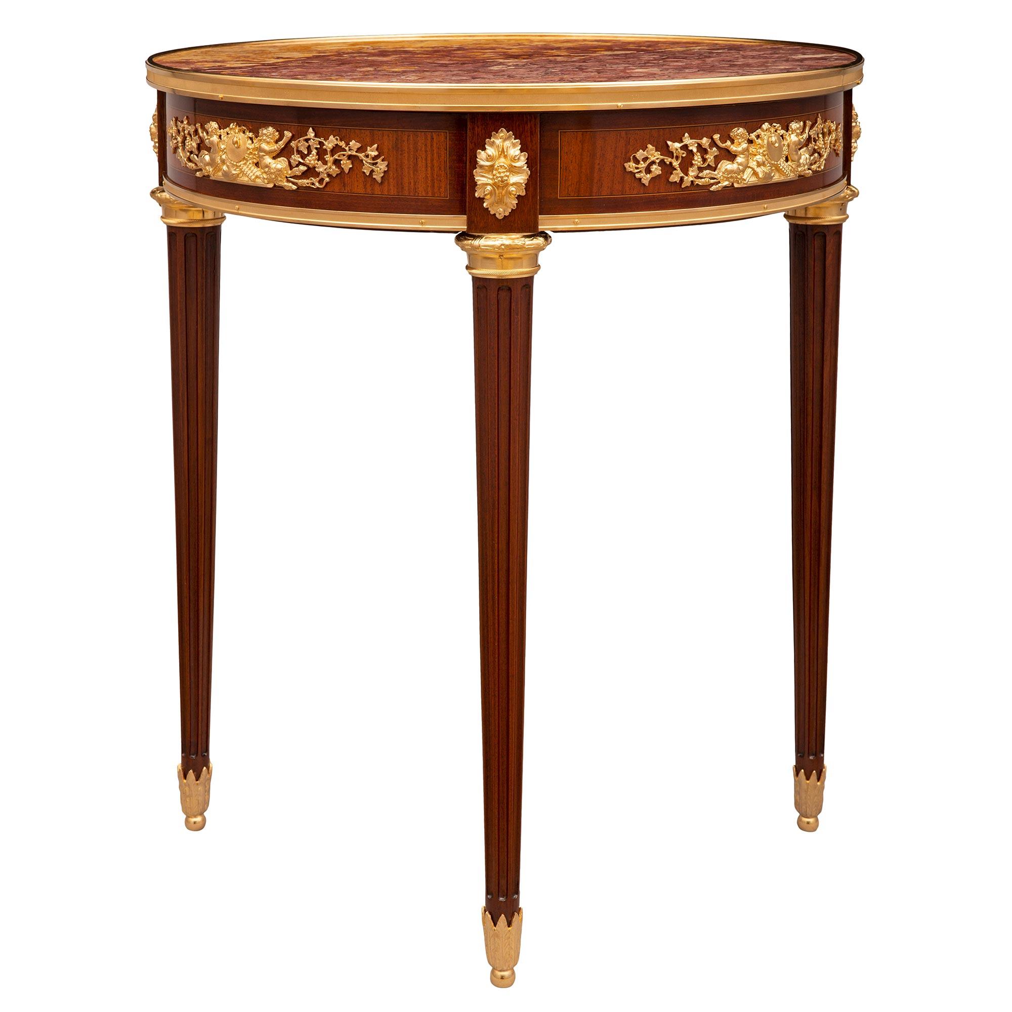 French 19th Century Louis XVI St. Side Table Attributed To François Linke In Good Condition For Sale In West Palm Beach, FL