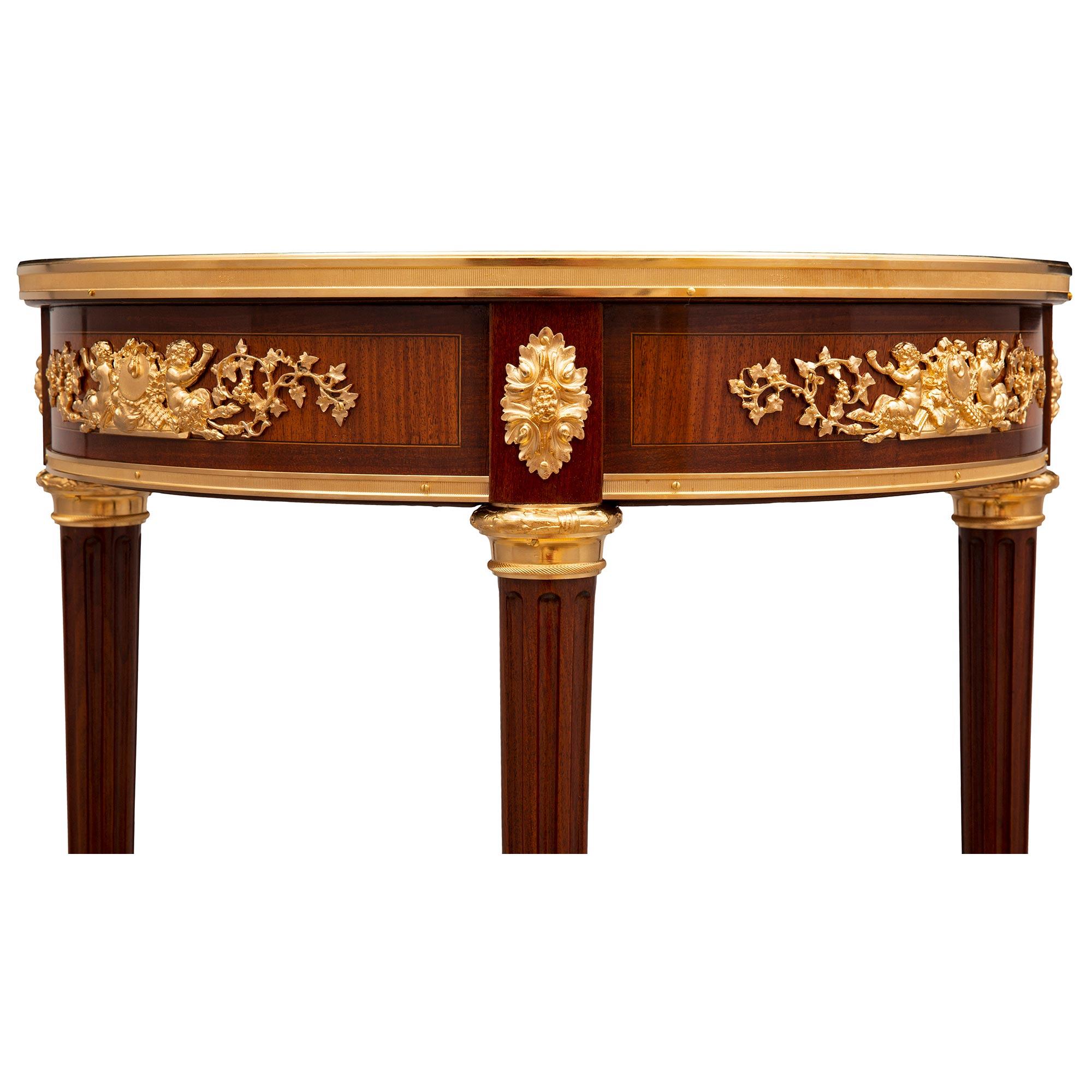 Ormolu French 19th Century Louis XVI St. Side Table Attributed To François Linke For Sale