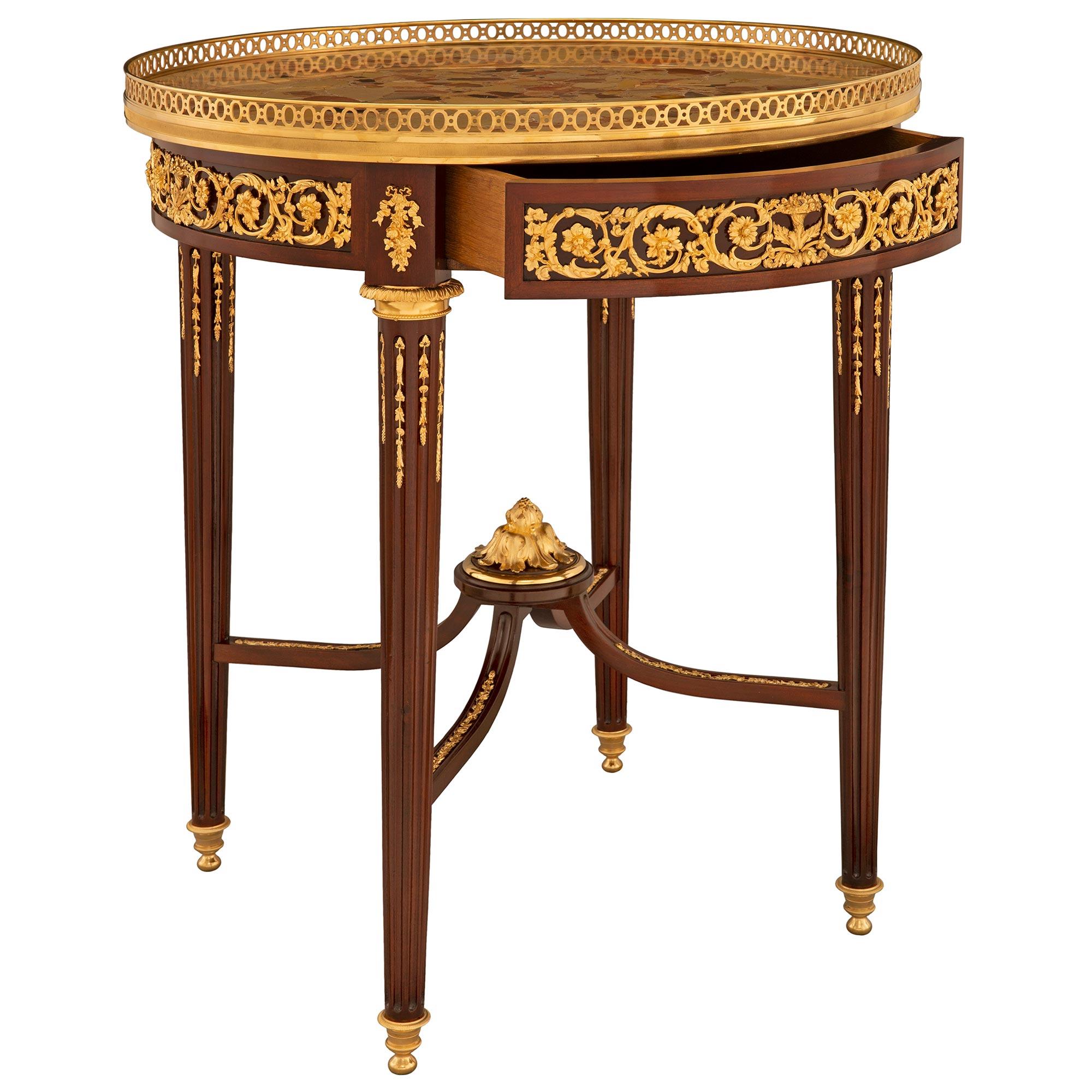 Ormolu French 19th Century Louis XVI St. Side Table Attributed To François Linke