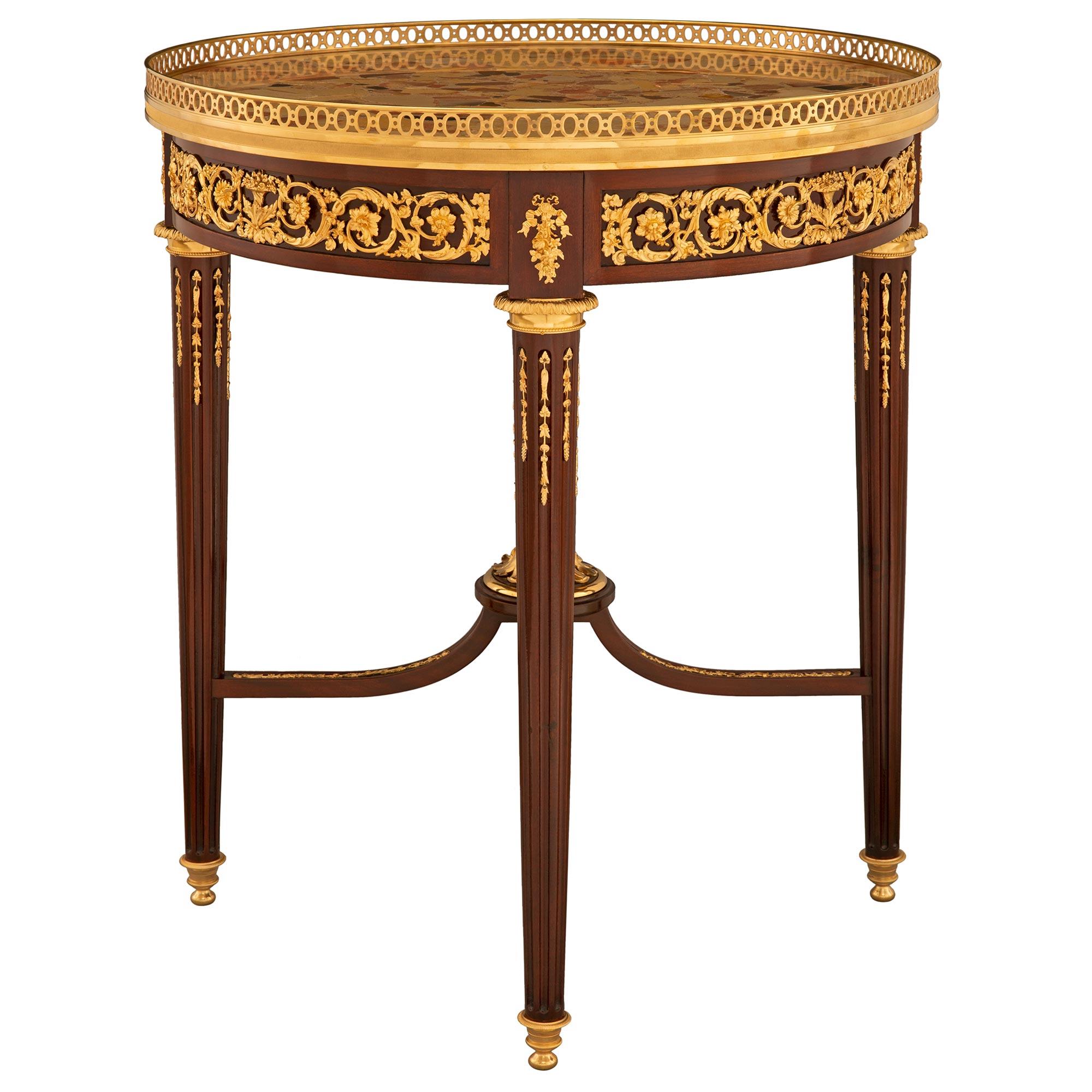 French 19th Century Louis XVI St. Side Table Attributed To François Linke 1