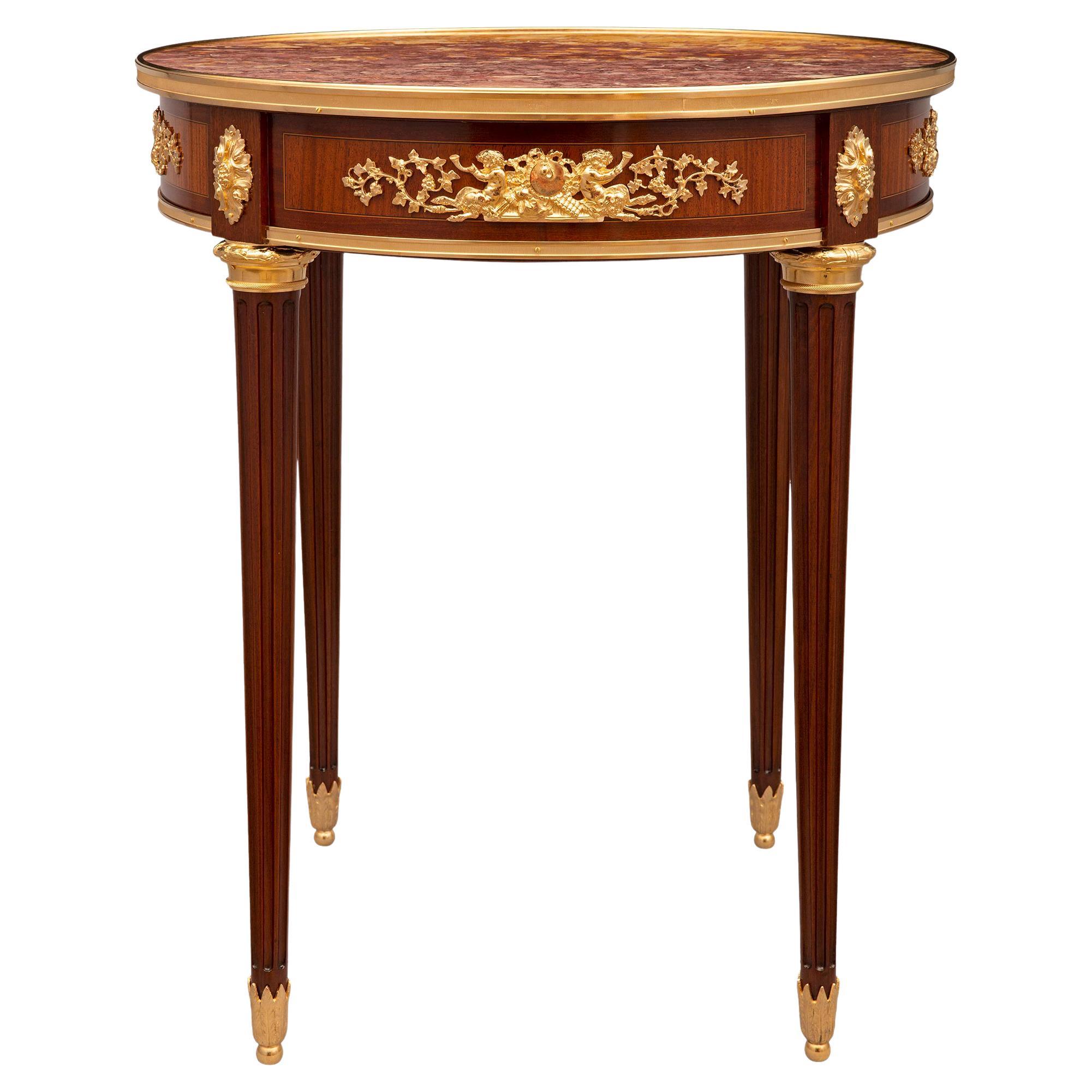 French 19th Century Louis XVI St. Side Table Attributed To François Linke For Sale