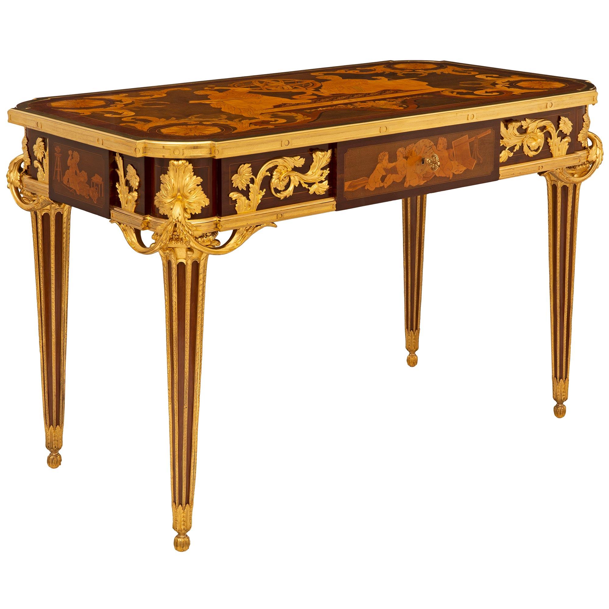 French 19th Century Louis XVI St. Side Table/Desk Attributed to Beurdeley In Good Condition In West Palm Beach, FL