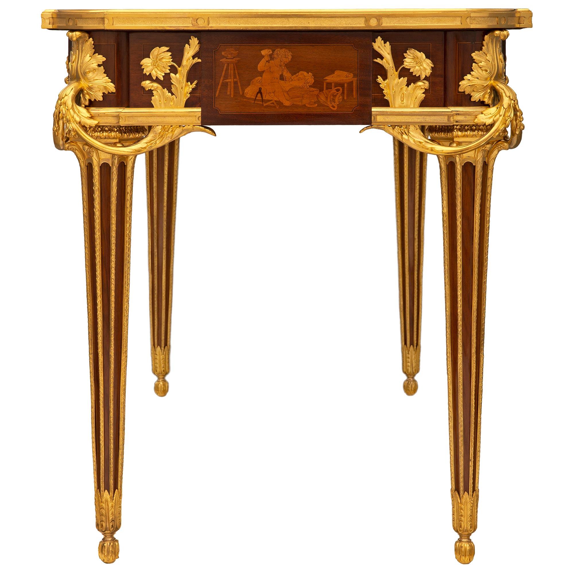 French 19th Century Louis XVI St. Side Table/Desk Attributed to Beurdeley 1