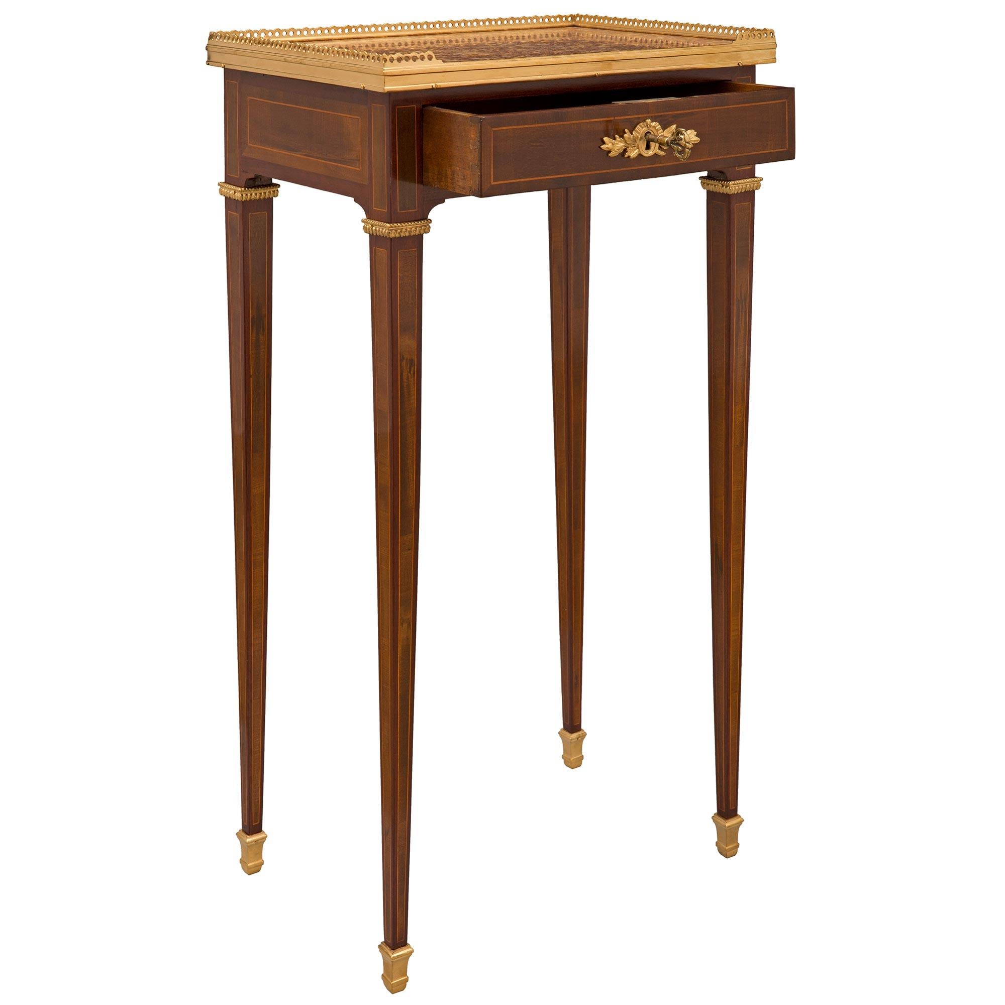Ormolu French 19th Century Louis XVI St. Side Table For Sale