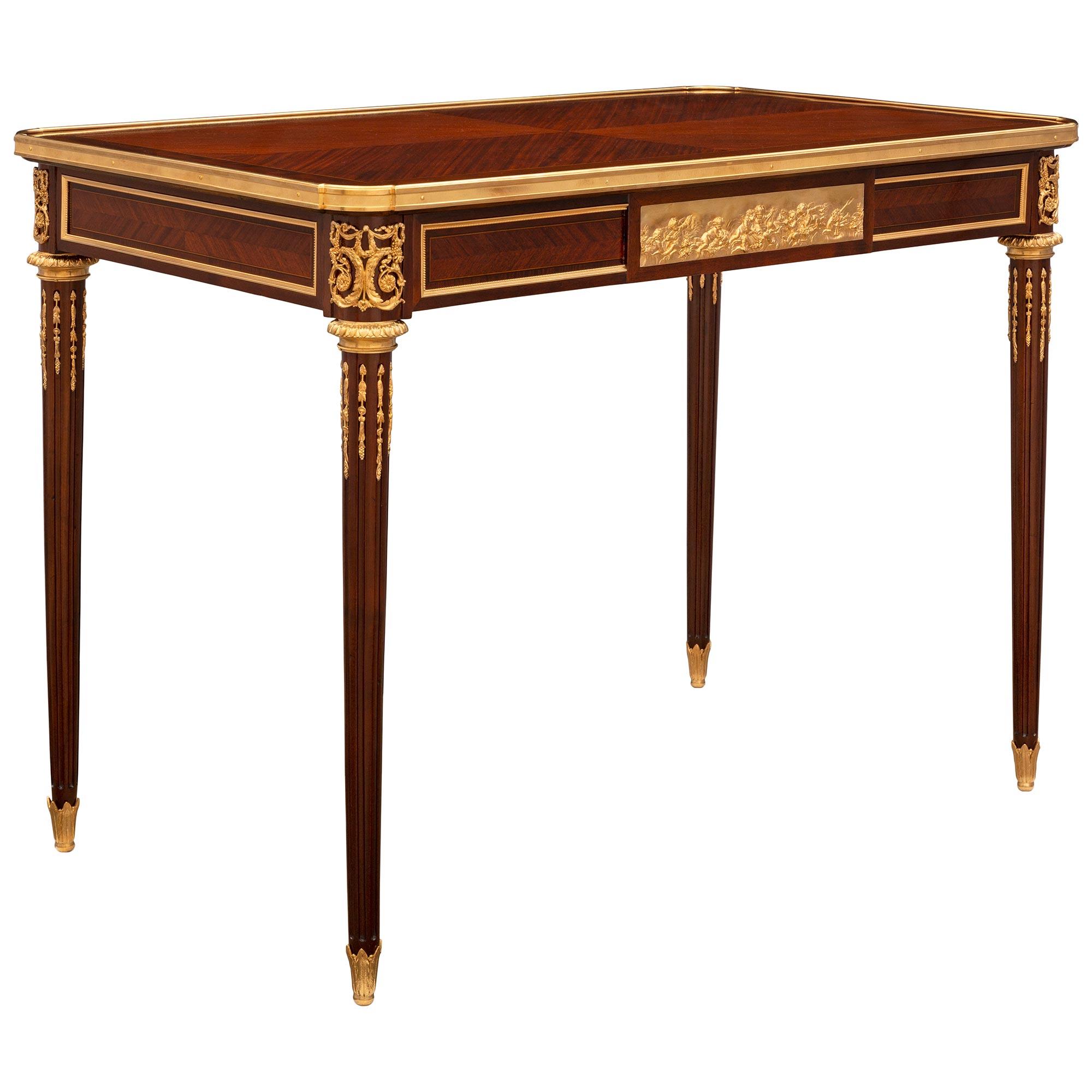 French 19th Century Louis XVI St. Side Table or Desk, Attributed To Linke In Good Condition For Sale In West Palm Beach, FL