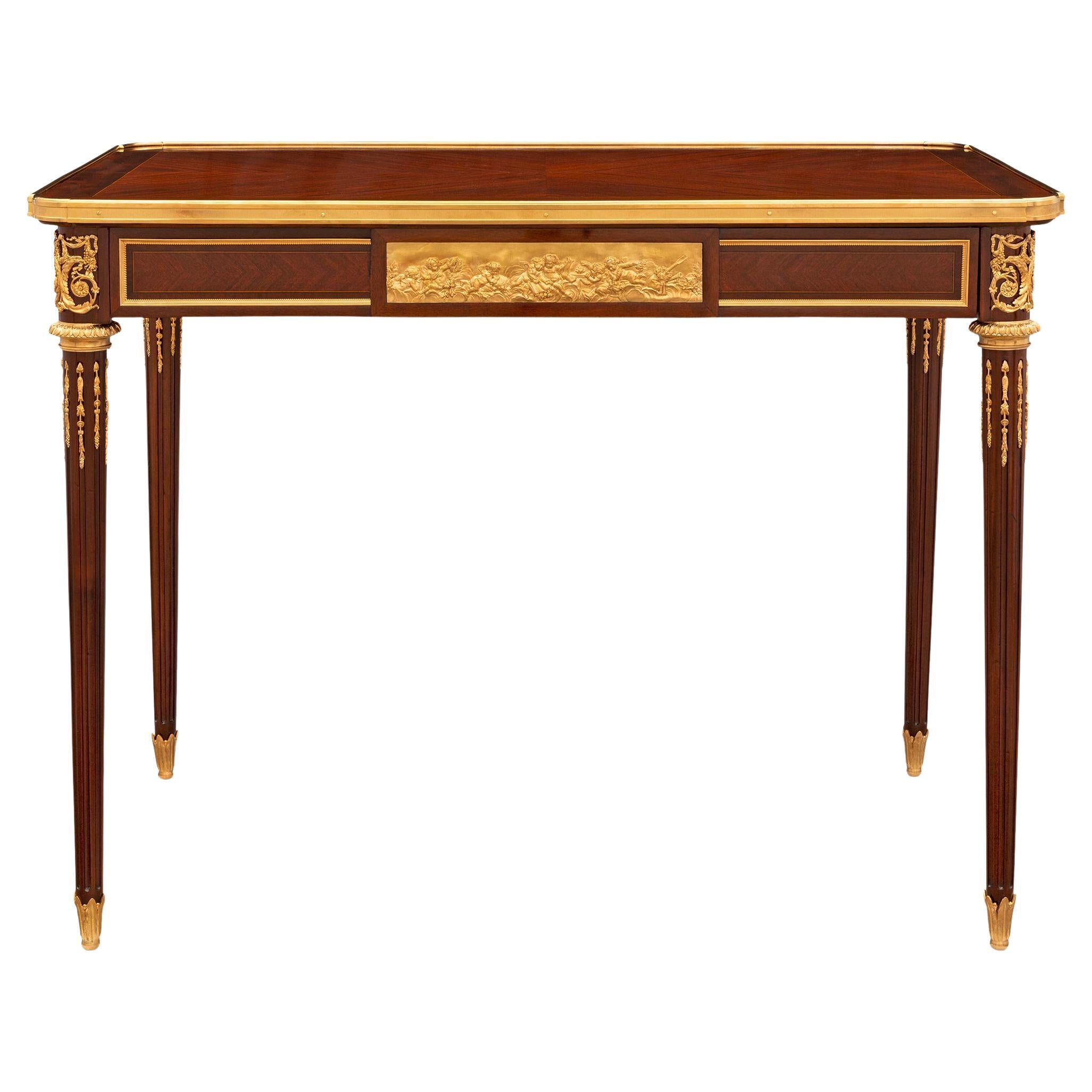 French 19th Century Louis XVI St. Side Table or Desk, Attributed To Linke For Sale
